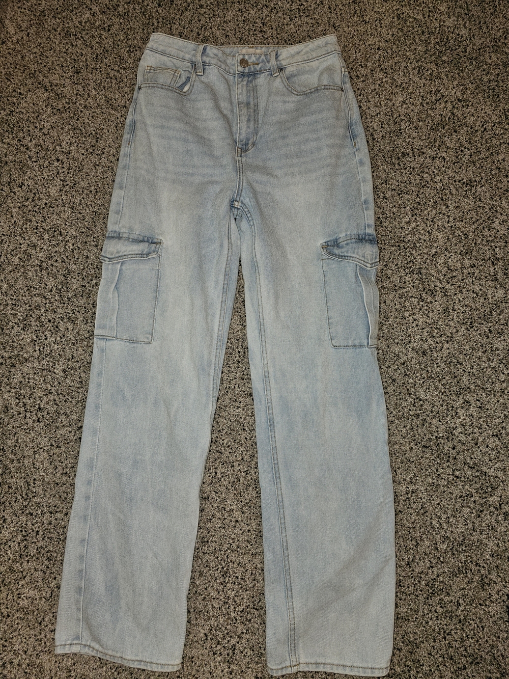 PacSun Light Blue Straight Leg Cargo Jeans